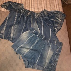 Denim two piece set